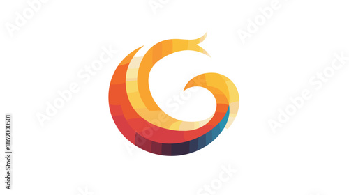 Abstract Colorful Swirling Logo Design Element.