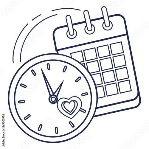 Wedding Timeline Planner Line Vector Icon for Planning