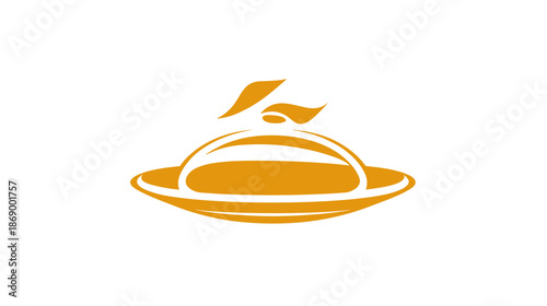 Golden Cloche on a Serving Platter.