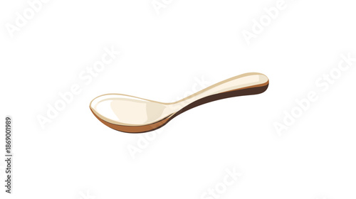 Isolated Wooden Spoon on White Background.