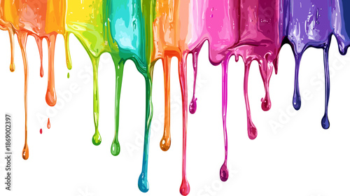 Rainbow Colored Paint Dripping Downwards 1.