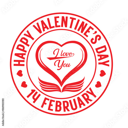 Happy Valentine’s Day I Love U 14 February print template
