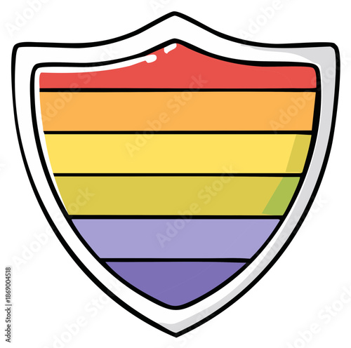 Free Download Shield symbol with rainbow flag, LGBTQ pride icon, graphic design - GFXLoad