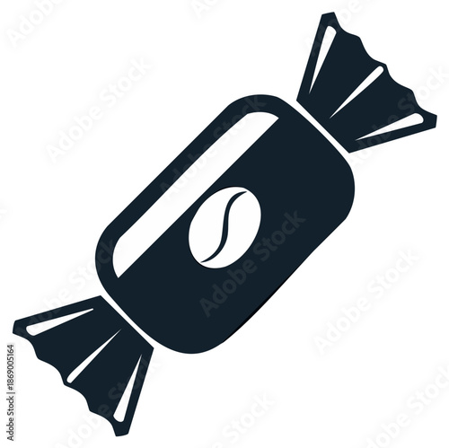 Wrapped Coffee Candy - Foil Packaging with Bean Design Symbol, Coffee taste