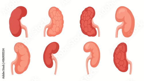 Kidney Anatomy A Detailed Illustration of the Human Renal System in Various Stages