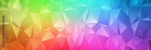 Multicolor polygonal illustration, which consist of triangles. Geometric background in Origami style with gradient. Triangular design for your business. Rainbow, spectrum image.