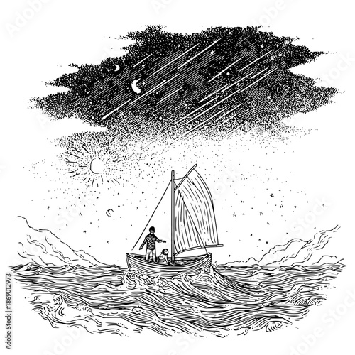 Conceptual Dark Void Background Minimalist Design