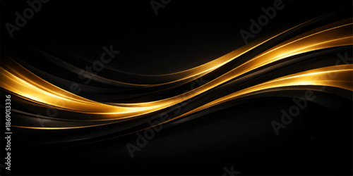 Abstract golden wave background with flowing lines and dynamic design