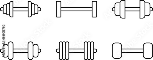 Dumbell line icons