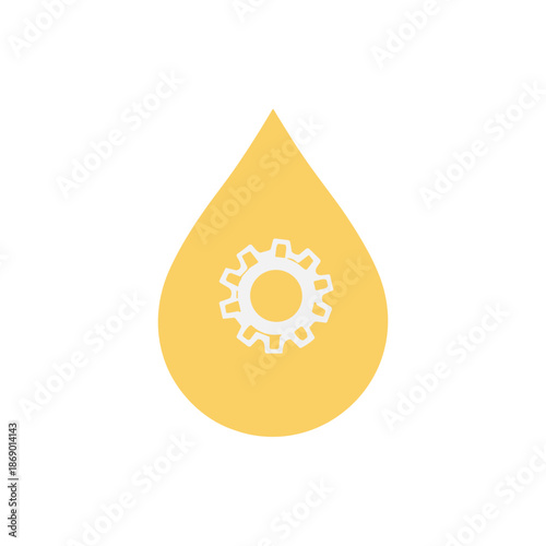Gear oil drop icon representing mechanical lubrication and efficient industrial operation