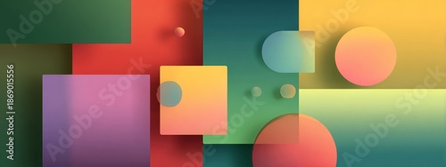Abstract Colorful Shapes with Gradients and Circles