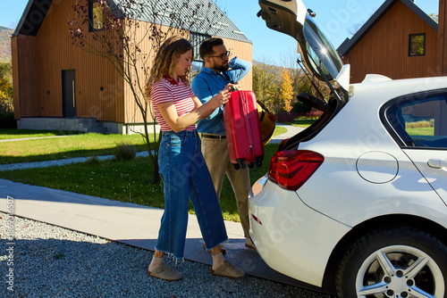 Couple arrived at their destination