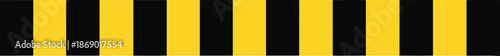 Yellow and Black Vertical Warning Stripes Tape. Construction Hazard Border Vector Illustration.
