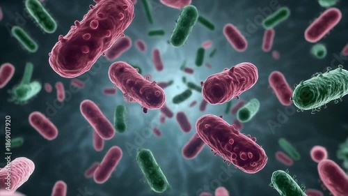 Microscopic view of various bacteria shapes.