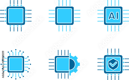 Ai Chips Color icons