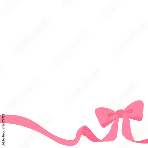 リボンのデコレーションフレーム、背景、正方形サイズ