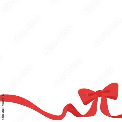 リボンのデコレーションフレーム、背景、正方形サイズ