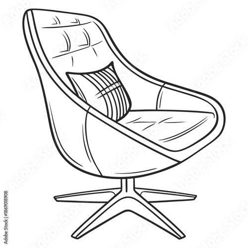Modern swivel chair with cushion