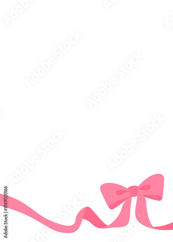 リボンのデコレーションフレーム、背景、縦向き