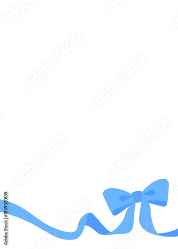 リボンのデコレーションフレーム、背景、縦向き