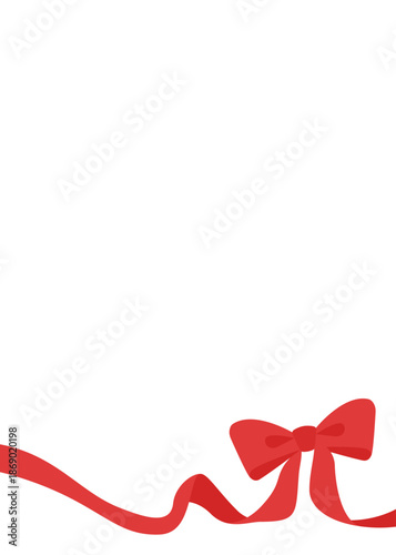 リボンのデコレーションフレーム、背景、縦向き