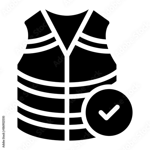 life jacket glyph icon