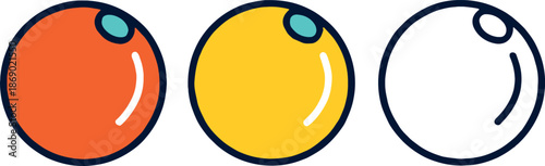 Three Smiley Faces in Different Colors