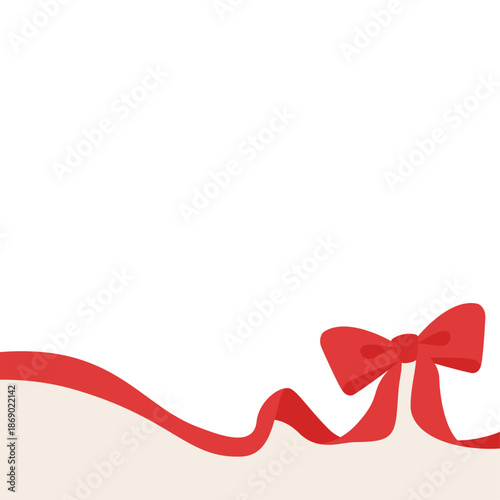 リボンのデコレーションフレーム、背景、正方形サイズ