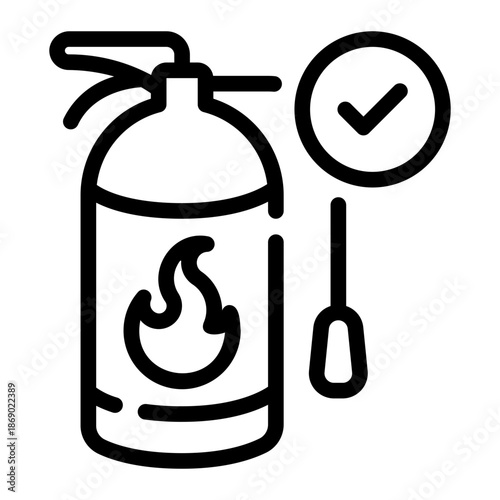 fire extinguisher line icon