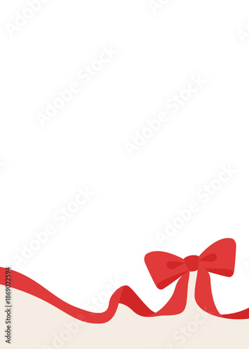 リボンのデコレーションフレーム、背景、縦向き