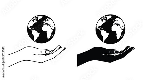 Hands cradling the earth a depiction of environmental care and responsibility