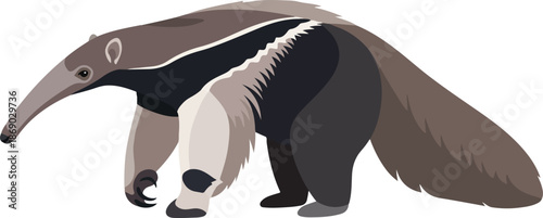 Illustration of an Anteater A Detailed Digital Artwork of a Unique Mammal
