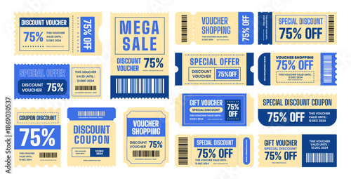 Collection of diverse discount coupons and gift vouchers.