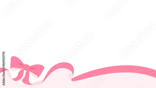 リボンのデコレーションフレーム、背景、16:9サイズ