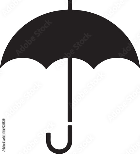 Umbrella icon on a white background, symbolizing protection from rain or sun