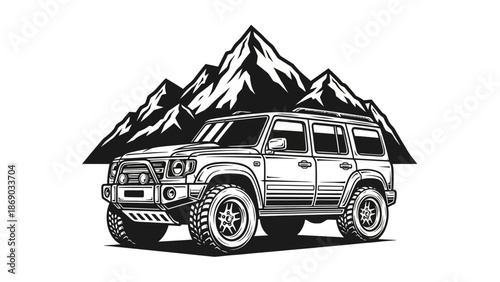 Detailed Illustration of SUV Vehicle.