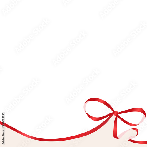 リボンのデコレーションフレーム、背景、正方形サイズ