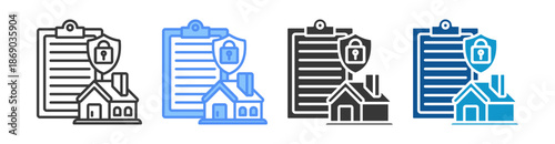 Security Policy Icon Set Vector Collection Isolated In Black And White