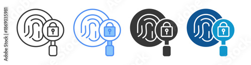 Biometric Identification Icon Set Vector Collection Isolated In Black And White
