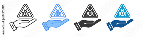 Malware Icon Set Vector Collection Isolated In Black And White