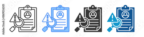 Risk Assessment Icon Set Vector Collection Isolated In Black And White