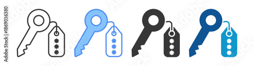 Security Token Icon Set Vector Collection Isolated In Black And White