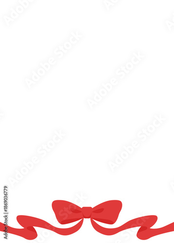 リボンのデコレーションフレーム、背景、縦向き