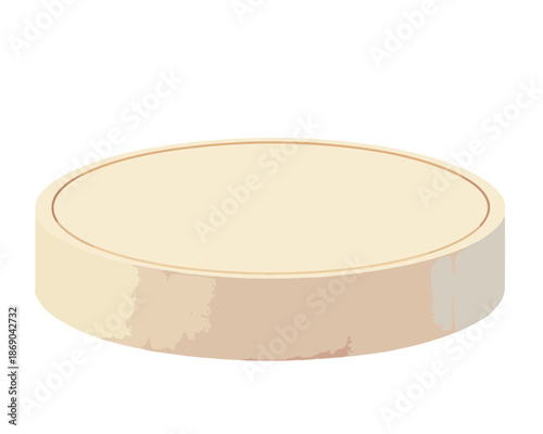 Okrągła, beżowa podstawa lub podium w stylu wektorowym na przezroczystym tle, idealna do prezentacji produktu.