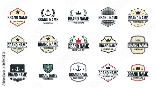 Collection of Nautical Themed Logos and Emblems.