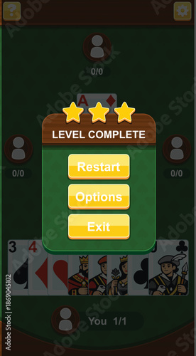 Video Game UI Assets Blackjack Poker Playing Card Set Pack