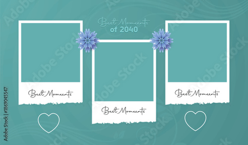 Multipurpose Photo Collage Template Set for Anniversary and Memories.
Minimalist Nature-Inspired Photo Frames with Floral and Leaf Accents