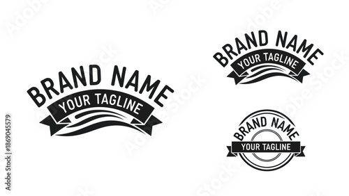 Black Brand Name Logos with Tagline.