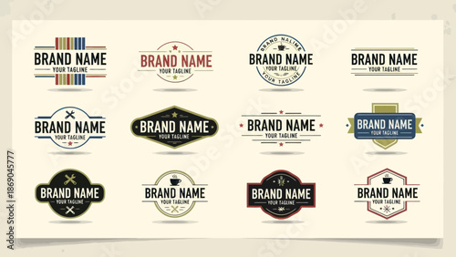 Collection of Various Brand Identity Logos.