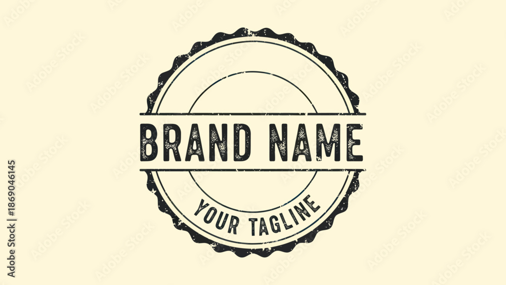 Fototapeta premium Black Vintage Style Brand Logo Design.